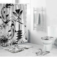 Japan And Hawaii Bathroom Set Sakura Koi Fish Hawaiian Lei Kanaka LT14 Bathroom Set (4 pcs) White - Polynesian Pride