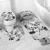 Japan And Hawaii Bathroom Set Sakura Koi Fish Hawaiian Lei Kanaka LT14 Mat Set Only (3 pcs) One Size White - Polynesian Pride