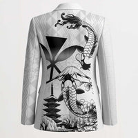 Japan And Hawaii Blazer Sakura Koi Fish Hawaiian Lei Kanaka - Polynesian Pride