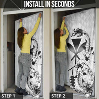 Japan And Hawaii Door Cover Sakura Koi Fish Hawaiian Lei Kanaka - Polynesian Pride