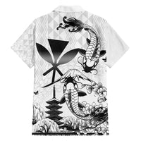 Japan And Hawaii Family Matching Off The Shoulder Long Sleeve Dress and Hawaiian Shirt Sakura Koi Fish Hawaiian Lei Kanaka - Polynesian Pride