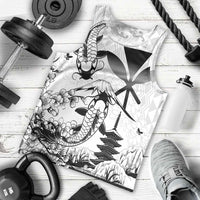 Japan And Hawaii Men Tank Top Sakura Koi Fish Hawaiian Lei Kanaka - Polynesian Pride