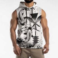 Japan And Hawaii Sleeveless Hoodie Sakura Koi Fish Hawaiian Lei Kanaka - Polynesian Pride