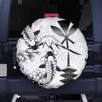 Japan And Hawaii Spare Tire Cover Sakura Koi Fish Hawaiian Lei Kanaka - Polynesian Pride