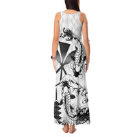 Japan And Hawaii Tank Maxi Dress Sakura Koi Fish Hawaiian Lei Kanaka - Polynesian Pride