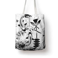 Japan And Hawaii Tote Bag Sakura Koi Fish Hawaiian Lei Kanaka - Polynesian Pride