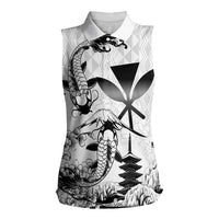 Japan And Hawaii Women Sleeveless Polo Shirt Sakura Koi Fish Hawaiian Lei Kanaka - Polynesian Pride