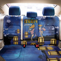 Japan Obon Festival Back Car Seat Cover Sakura Lanterns With Bon Dance - Polynesian Pride