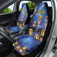 Japan Obon Festival Car Seat Cover Sakura Lanterns With Bon Dance - Polynesian Pride