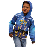Japan Obon Festival Kid Hoodie Sakura Lanterns With Bon Dance LT14 - Polynesian Pride