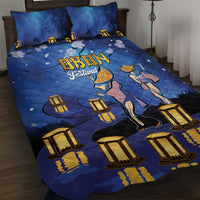 Japan Obon Festival Quilt Bed Set Sakura Lanterns With Bon Dance - Polynesian Pride