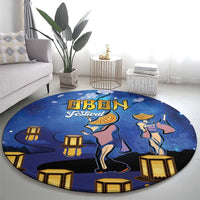 Japan Obon Festival Round Carpet Sakura Lanterns With Bon Dance - Polynesian Pride