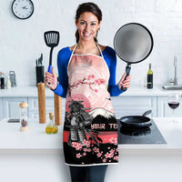 Personalised Japan Samurai Warrior Apron Japanese Cherry Blossom Polynesian Pattern - Polynesian Pride