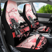 Personalised Japan Samurai Warrior Car Seat Cover Japanese Cherry Blossom Polynesian Pattern - Polynesian Pride