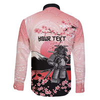 Personalised Japan Samurai Warrior Family Matching Summer Maxi Dress and Hawaiian Shirt Japanese Cherry Blossom Polynesian Pattern - Polynesian Pride