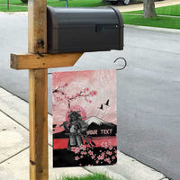 Personalised Japan Samurai Warrior Garden Flag Japanese Cherry Blossom Polynesian Pattern - Polynesian Pride