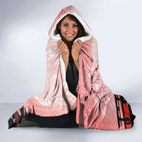 Personalised Japan Samurai Warrior Hooded Blanket Japanese Cherry Blossom Polynesian Pattern LT14 - Polynesian Pride