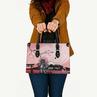 Personalised Japan Samurai Warrior Leather Bag Japanese Cherry Blossom Polynesian Pattern LT14 - Polynesian Pride