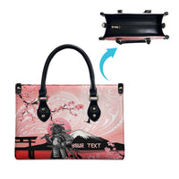 Personalised Japan Samurai Warrior Leather Bag Japanese Cherry Blossom Polynesian Pattern LT14 - Polynesian Pride