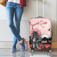 Personalised Japan Samurai Warrior Luggage Cover Japanese Cherry Blossom Polynesian Pattern - Polynesian Pride