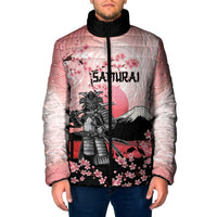 Personalised Japan Samurai Warrior Padded Jacket Japanese Cherry Blossom Polynesian Pattern - Polynesian Pride