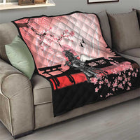 Personalised Japan Samurai Warrior Quilt Japanese Cherry Blossom Polynesian Pattern - Polynesian Pride