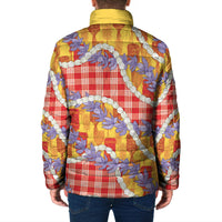 Hawaii Kahili Palaka Motifs Padded Jacket Hawaiian Honohono Pikake Lei