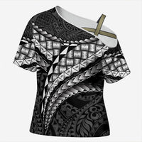 Hawaii Lauhala Tattoo Cross Shoulder Shirt Hawaiian Hala Leaf Weaving