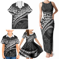 Hawaii Lauhala Tattoo Family Matching Tank Maxi Dress and Hawaiian Shirt Hawaiian Hala Leaf Weaving LT14 - Polynesian Pride