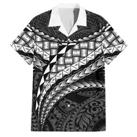 Hawaii Lauhala Tattoo Family Matching Tank Maxi Dress and Hawaiian Shirt Hawaiian Hala Leaf Weaving LT14 Dad's Shirt - Short Sleeve Black - Polynesian Pride