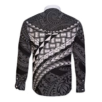 Hawaii Lauhala Tattoo Long Sleeve Button Shirt Hawaiian Hala Leaf Weaving