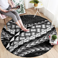Hawaii Lauhala Tattoo Round Carpet Hawaiian Hala Leaf Weaving