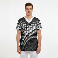 Hawaii Lauhala Tattoo Scrub Top Hawaiian Hala Leaf Weaving
