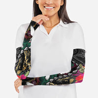 Hawaiian and Japanese Culture Arm Sleeves Crane Sakura Hibiscus Tropical Vibes