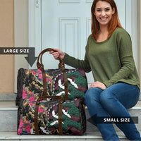 Hawaiian and Japanese Culture Travel Bag Crane Sakura Hibiscus Tropical Vibes