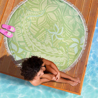 Baby Green Gradient Polynesia Beach Blanket Hawaiian Tribal Hammerhead Shark Tattoo