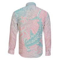 Baby Pink Gradient Polynesia Family Matching Summer Maxi Dress and Hawaiian Shirt Hawaiian Tribal Hammerhead Shark Tattoo