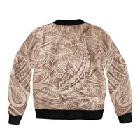 Pink Gradient Polynesia Bomber Jacket Hawaiian Tribal Hammerhead Shark Tattoo
