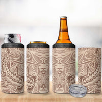 Pastel Brown Polynesia 4 in 1 Can Cooler Tumbler Hawaiian Tribal Hammerhead Shark Tattoo LT14 - Polynesian Pride