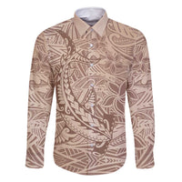Pink Gradient Polynesia Family Matching Mermaid Dress and Hawaiian Shirt Hawaiian Tribal Hammerhead Shark Tattoo