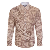 Pink Gradient Polynesia Family Matching Puletasi and Hawaiian Shirt Hawaiian Tribal Hammerhead Shark Tattoo