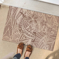 Pink Gradient Polynesia Rubber Doormat Hawaiian Tribal Hammerhead Shark Tattoo