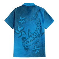 Blue Gradient Polynesia Family Matching Mermaid Dress and Hawaiian Shirt Hawaiian Tribal Hammerhead Shark Tattoo