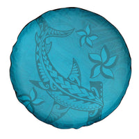 Dark Cyan Gradient Polynesia Spare Tire Cover Hawaiian Tribal Hammerhead Shark Tattoo