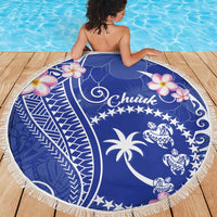 FSM Chuuk Constitution Day Beach Blanket Frangipani Flowers Polynesian Curves Style