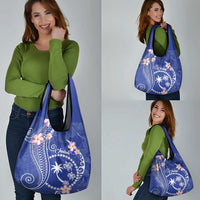 FSM Chuuk Constitution Day Grocery Bag Frangipani Flowers Polynesian Curves Style LT14 - Polynesian Pride