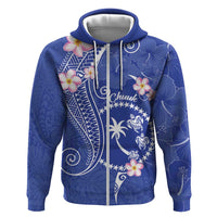 FSM Chuuk Constitution Day Hoodie Frangipani Flowers Polynesian Curves Style