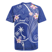 FSM Chuuk Constitution Day Rugby Jersey Frangipani Flowers Polynesian Curves Style
