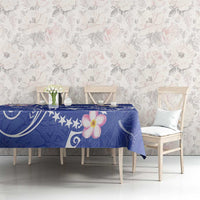 FSM Chuuk Constitution Day Tablecloth Frangipani Flowers Polynesian Curves Style