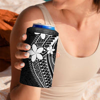FSM Chuuk 4 in 1 Can Cooler Tumbler Turtle Tropical Flowers Polynesian - Black